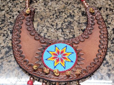 Custom leather gorget necklaces