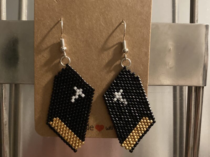 Bible brick stitch earrings