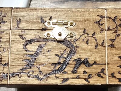Custom wood burned boxes