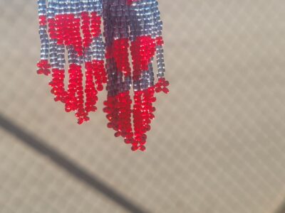 Beaded heart earrings
