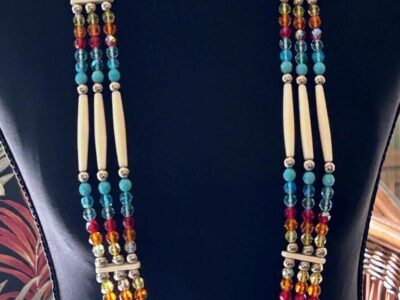 Turquoise with Fire Colors Regalia Necklace