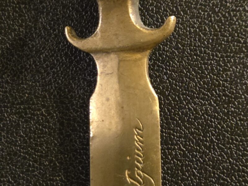 Vintage Native Indian Letter Opener Never Forget Belgium 1945 RARE!