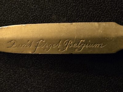 Vintage Native Indian Letter Opener Never Forget Belgium 1945 RARE!