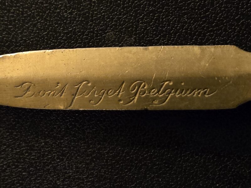 Vintage Native Indian Letter Opener Never Forget Belgium 1945 RARE!