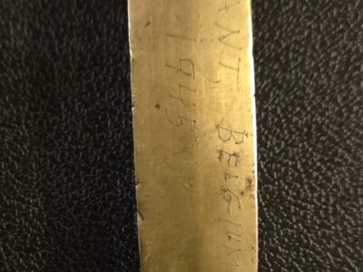 Vintage Native Indian Letter Opener Never Forget Belgium 1945 RARE!