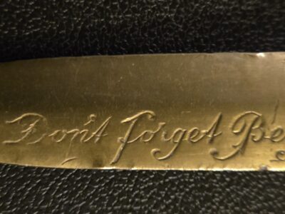 Vintage Native Indian Letter Opener Never Forget Belgium 1945 RARE!