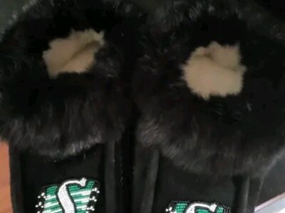 Handmade sport logo moccasins
