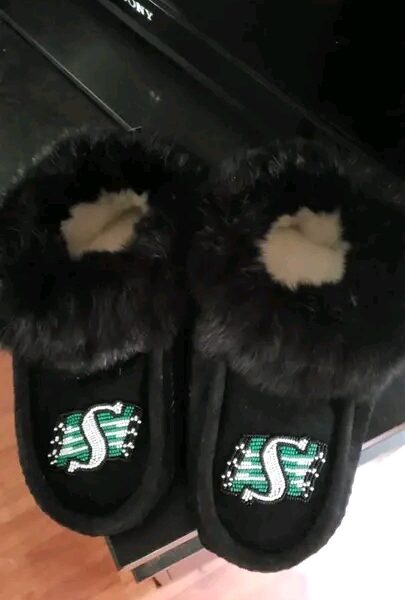 Handmade sport logo moccasins