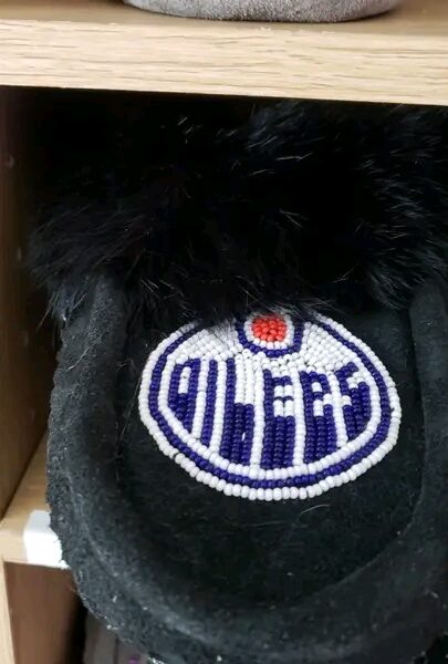 Handmade sport logo moccasins