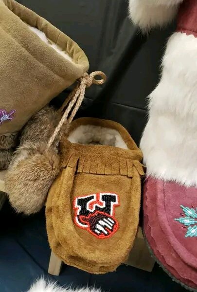 Handmade sport logo moccasins